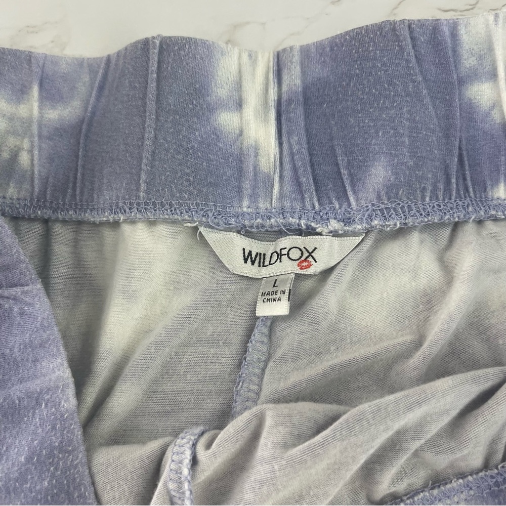 Wildfox Tie Dye Pajama Shorts Drawstring Soft Blue Large - Picture 3 of 3